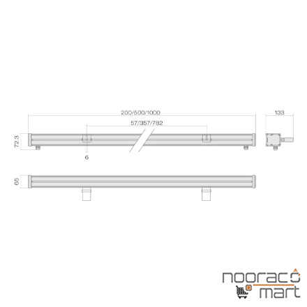 قیمت چراغ وال واشر آذرخش 4 40 وات 100 سانتی متر  15x15x5 درجه گلنور