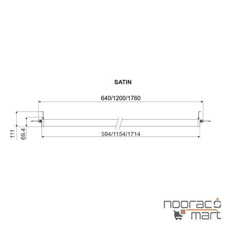 اندازه چراغ صنعتی آویز ساتین 45 وات 105x180 درجه گلنور