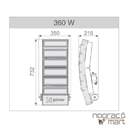 قیمت پروژکتور ماتریس کمان 500 وات 30 درجه گلنور