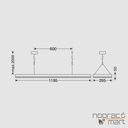 نصب چراغ روکار 120*30 برلیانس 31 وات مازی نور